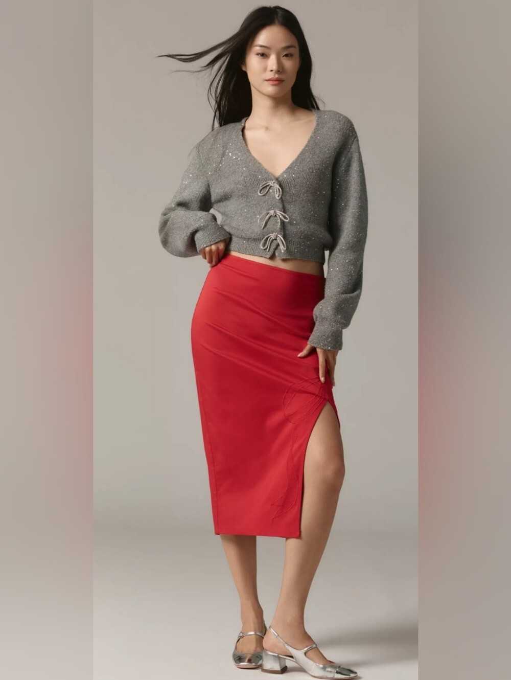 Anthropologie, Maeve Bow Midi Pencil Skirt